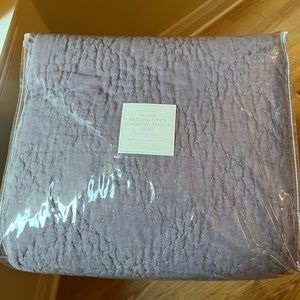 Restoration Hardware Full/Queen Belgian Linen Diamond Stitch Quilt in Lilac.